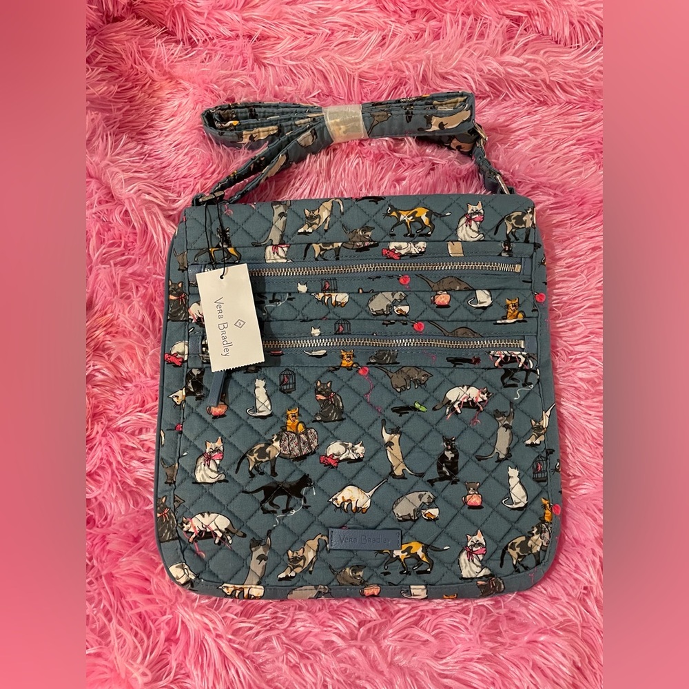 NWT Vera Bradley Triple Zip Hipster CATS MEOW Purse Bag Crossbody MEOW